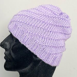 Purple Spiral Knit Hat